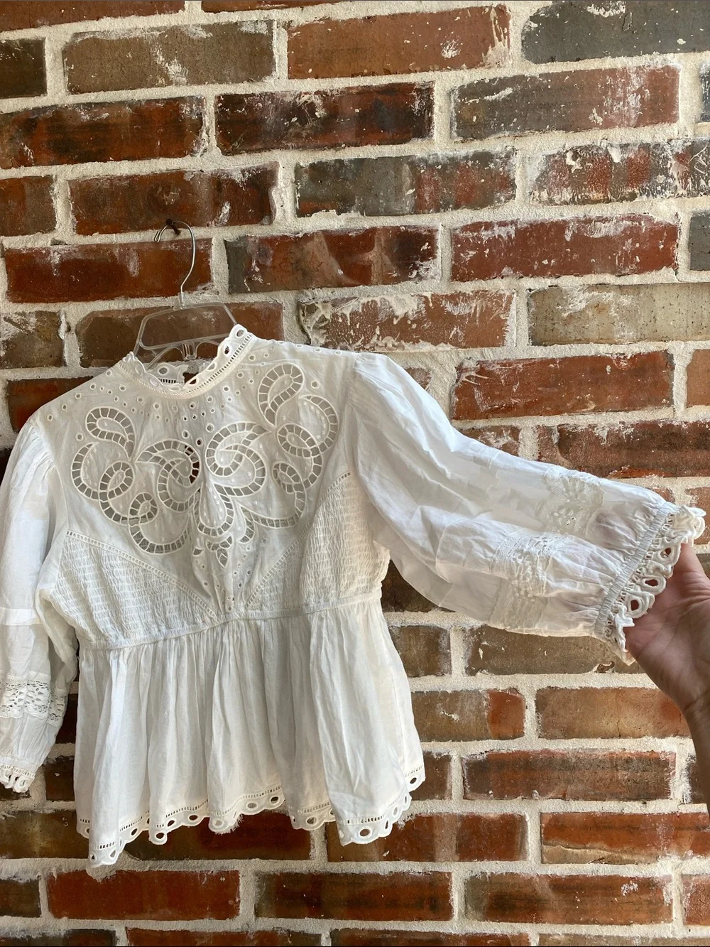 Anthropologie Forever That Girl White Eyelet Babydoll Top Let Me Be Size XS